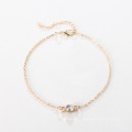 Shangjie OEM Single layer point drill anklet gold anklet chain cuban chain pendant anklets